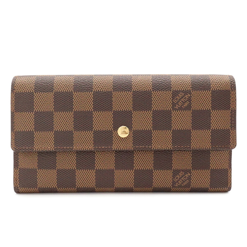 LOUIS VUITTON Damier Portefeuille International Tri-fold Long Wallet N61217